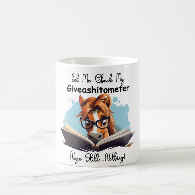 Caneca De Café Livro De Cavalos Deixe-Me Verificar Meu Giveashitô (Centro)