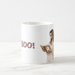Caneca De Café Livro de Fantasma de Halloween Boo Cream Aconchega