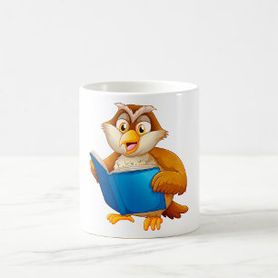 Caneca De Café Livro de Leitura da Coruja Sábia