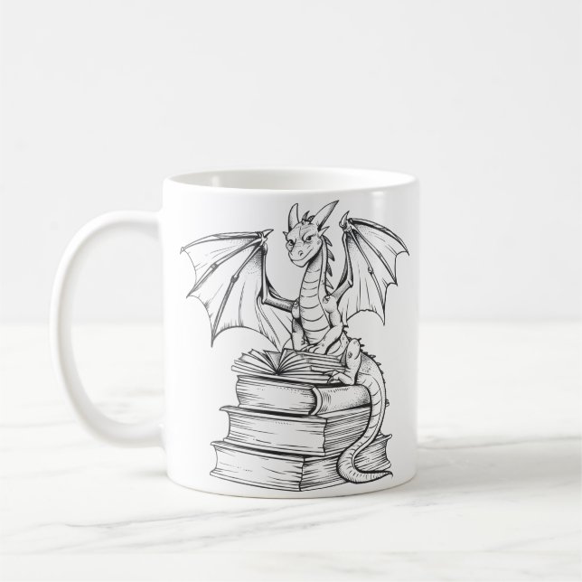 Caneca De Café Livro de Leitura do Dragão (Esquerda)