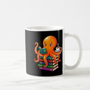 Caneca De Café Livro de polvo leitura amante de café oceano engra