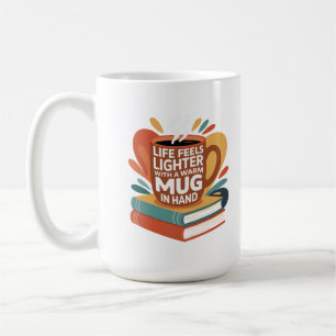 Caneca De Café Livro e Brew Bliss