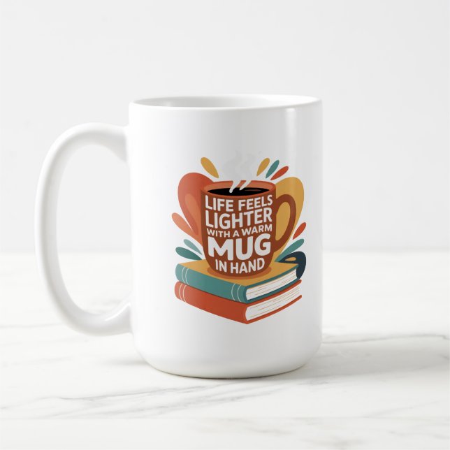 Caneca De Café Livro e Brew Bliss (Esquerda)