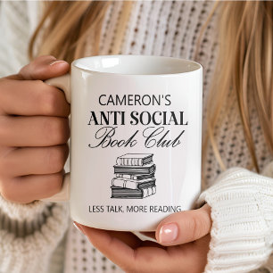 Caneca De Café Livro Engraçado Personalizado Amante de Livros Hum