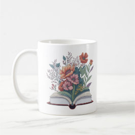 Caneca De Café livro floral, livro floral