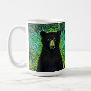 Caneca De Café Livro Negro Pequeno Urso Negro Divertido