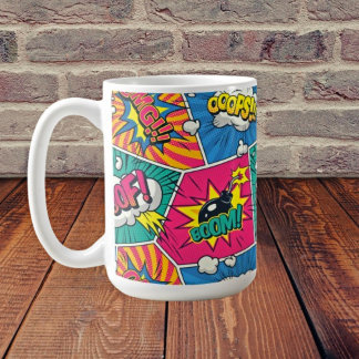 Caneca De Café Livro Retro de BD - Pop