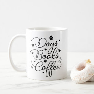Caneca De Café Livros Amante de Cachorro Café Cafeína Leitura Ner