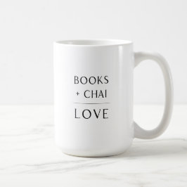 Caneca De Café Livros + Chai = Love Mug