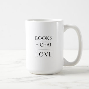 Caneca De Café Livros + Chai = Love Mug