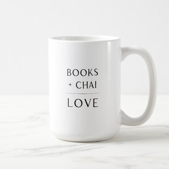 Caneca De Café Livros + Chai = Love Mug (Direita)