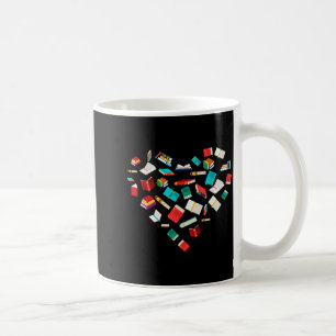 Caneca De Café Livros da Biblioteca Coração Livros Valentines Day