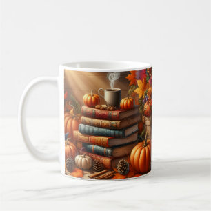 Caneca De Café Livros da Colheita de Outono e Envoltório de Canec