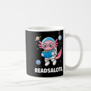 Caneca De Café Livros de Axolotl leem lendo axolotl rato de bibli
