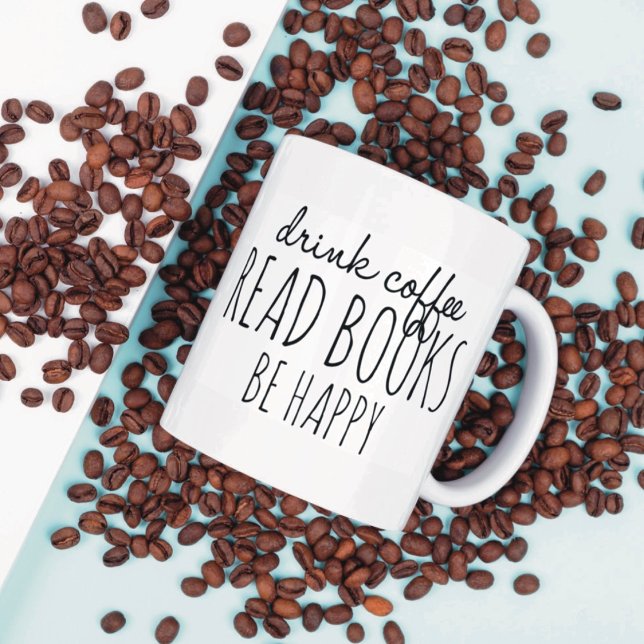Caneca De Café Livros de Café Felicidade (Criador carregado)