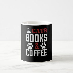 Caneca De Café Livros de gatos e café v2