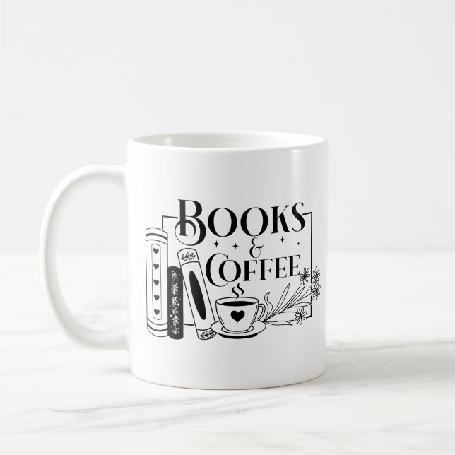 Caneca De Café Livros E Café (Esquerda)