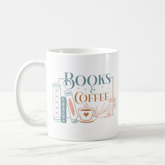 Caneca De Café Livros E Café (Esquerda)