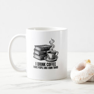 Caneca De Café Livros e Café Gravura Vintage