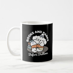 Caneca De Café Livros e Latidos - Design de Leitura de Cachorro S