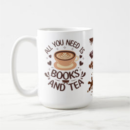 Caneca De Café Livros e Leitor de Cobertor de Chá Gráfico