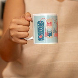 Caneca De Café Livros e Leitura de Favoritos Ilustrados