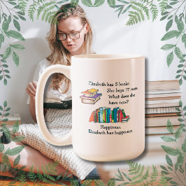 Caneca De Café Livros = Felicidade, Amor à Leitura