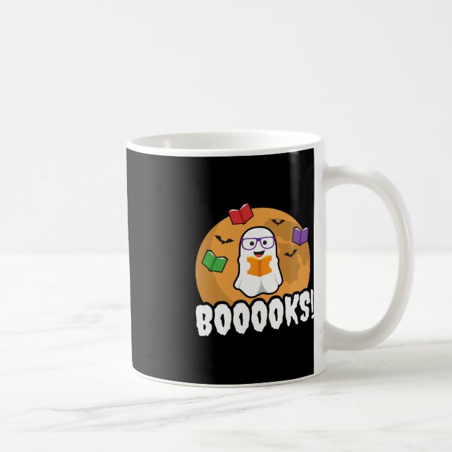 Caneca De Café Livros Ghost Boo Ler Biblioteca Livros Gift Divert (Direita)