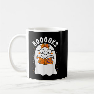 Caneca De Café Livros! Ghost Lendo Biblioteca de Livros de Folha