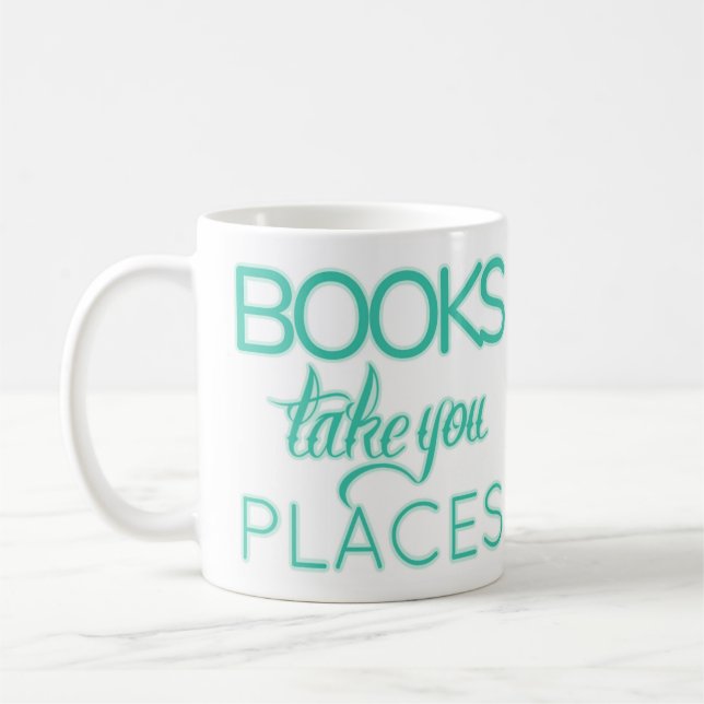 Caneca De Café Livros Levam Seus Lugares Mug (Esquerda)
