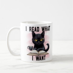 Caneca De Café Livros Proibidos "Eu Leio O Que Quero" Livro e gat