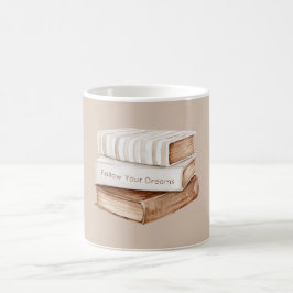 Caneca De Café Livros Siga Seus Sonhos
