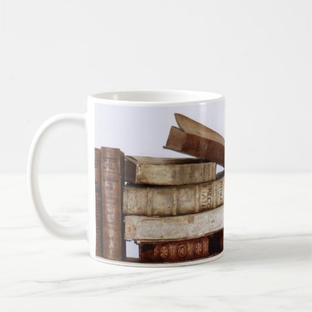 Caneca De Café Livros Vintage (Esquerda)