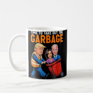 Caneca De Café Lixo para Trump 2024 Hora Engraçada de Tirar o Lix