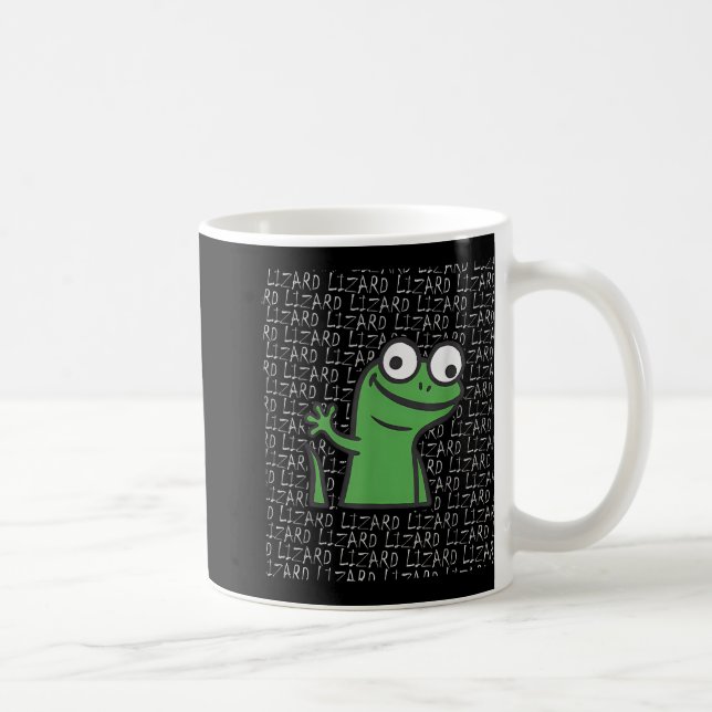Caneca De Café Lizard Lizard Lizard Funny Weirdcore Animal Meme G (Direita)