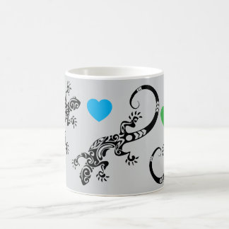 Caneca De Café Lizard Lover Coffee Mug with Rainbow Hearts