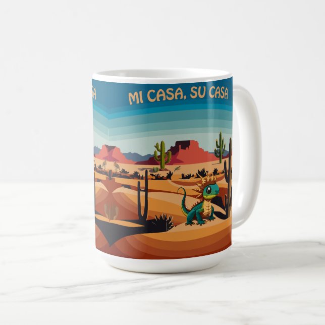 Caneca De Café Lizard, Mi Casa, Su Casa (Frente Esquerda)