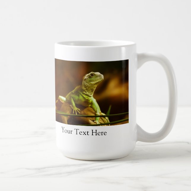 Caneca De Café Lizard Mug Verde Personalizado (Direita)