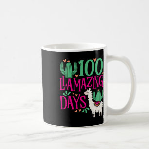 Caneca De Café Llama 100 Dias Úteis De Escola - Meninas Bonitas E
