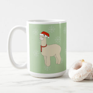 Caneca De Café Llama Christmas Snowflakes