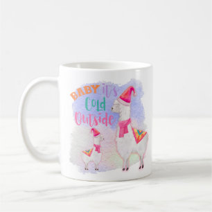 Caneca De Café Llama das Férias de Natal - Bebê, está frio lá for