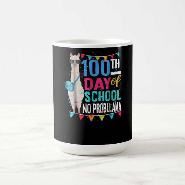 Caneca De Café Llama Gift | 100 Dias De Escola Sem Prob Lama (Centro)