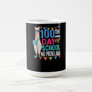 Caneca De Café Llama Gift | 100 Dias De Escola Sem Prob Lama
