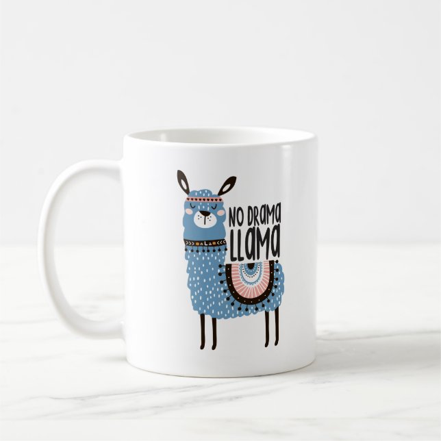 Caneca De Café Llama Impressão Coffee Mug - No Drama Llama - 11oz (Esquerda)