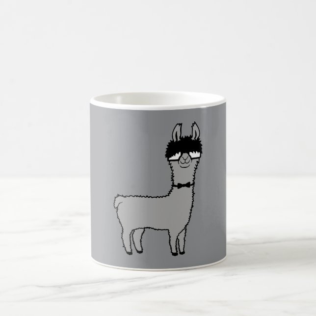 Caneca De Café Llama Nerd Geek Glasses Bow Tie Funny Alpaca (Centro)