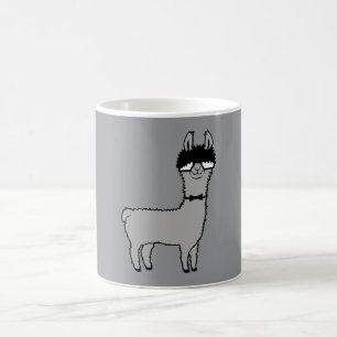 Caneca De Café Llama Nerd Geek Óculos Gravata Borboleta Engraçado