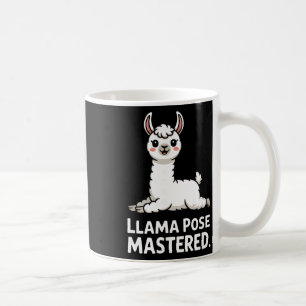 Caneca De Café Llama Pose Dominada Arte de Llama de Yoga Fofo _1
