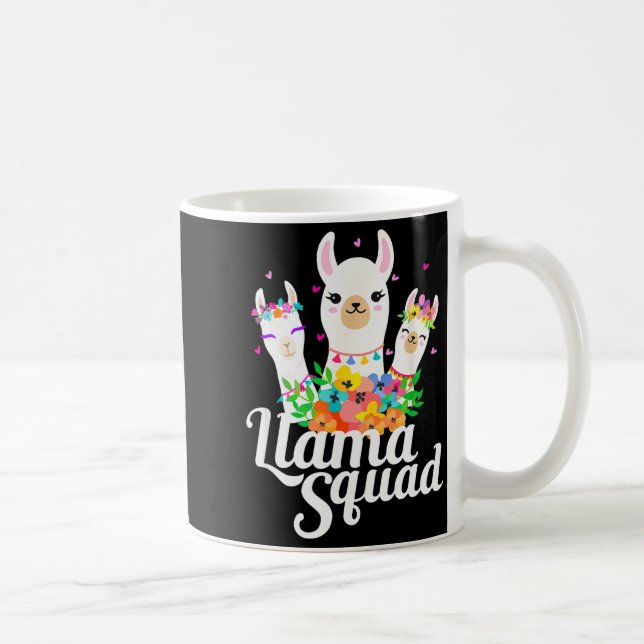 Caneca De Café Llama Squad Funny Cute Llama Matching  (Direita)