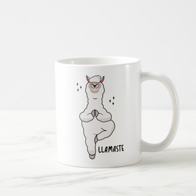 Caneca De Café Llama Yoga Pose With Llamaste (Direita)