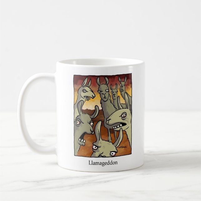 Caneca De Café Llamageddon e o Alpacalypse (Esquerda)